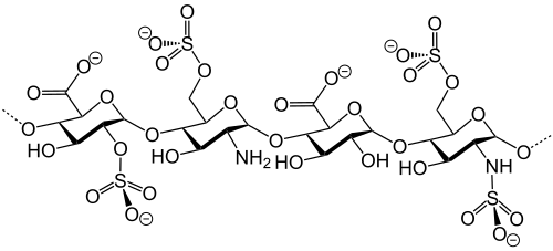 Chemical structure of the anticoagulant heparin