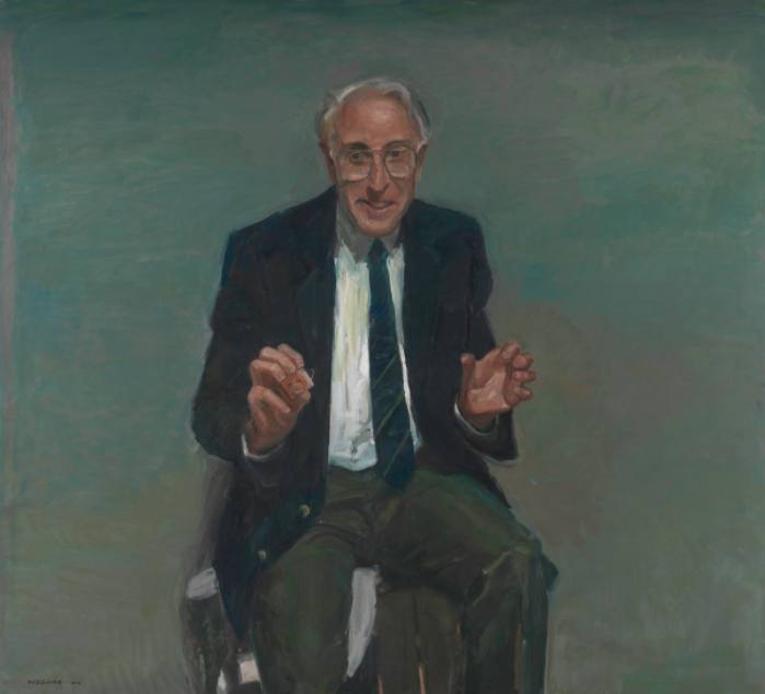 A portrait painting of Graeme Clark