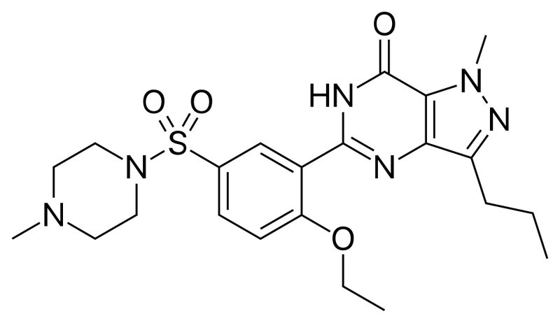 Chemical structure of sildenafil